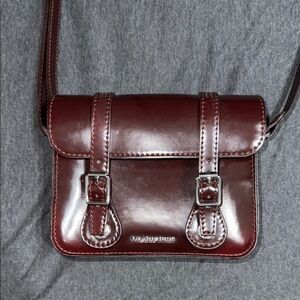 Dr. Martens dark maroon Leather Crossbody Bag